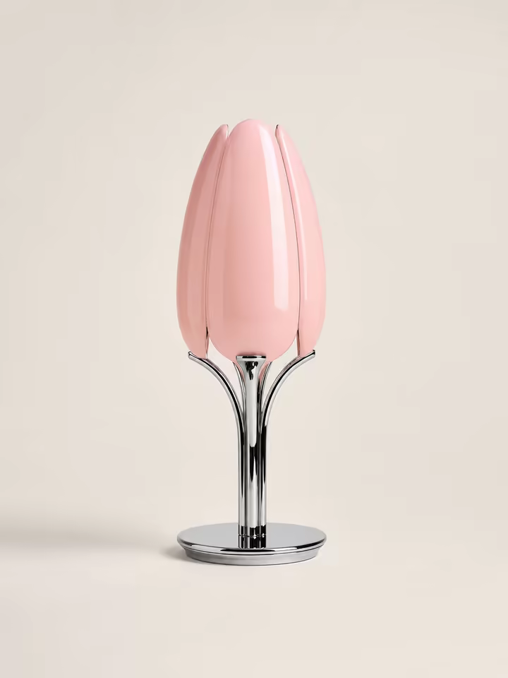 The lamp switched off on a warm grey e-commerce plate