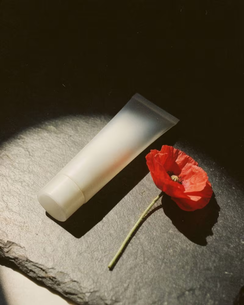 A product shot built out into an ad visual